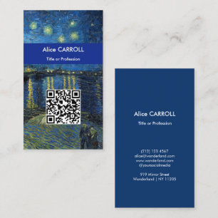 Van Gogh - Sterrennacht boven de Rhône - QR Code Visitekaartje