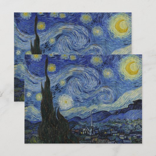 Van Gogh // Sterrennacht Briefkaart (Voorkant / Achterkant)