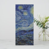 Van Gogh Sterrennacht bruiloft Menu (Staand voorkant)