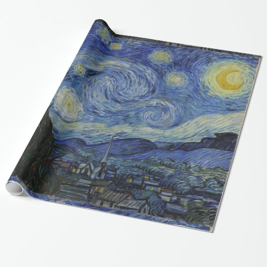 Van Gogh Sterrennacht Cadeaupapier (Uitgerold)