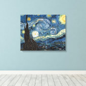 Van Gogh Sterrennacht Canvas Afdruk (Insitu (Houten vloer))