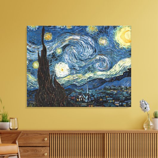 Van Gogh Sterrennacht Canvas Afdruk (Insitu (Woonkamer))