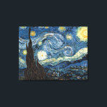 Van Gogh Sterrennacht Canvas Afdruk<br><div class="desc">Vincent Van Gogh Sterrennacht meesterwerk, kunstwerk over moderne producten uit Zazilicious</div>