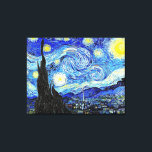 Van Gogh Sterrennacht Canvas Afdruk<br><div class="desc">Een van de bekendste schilderijen van Vincent Van Gogh. Digitaal verbeterd.</div>