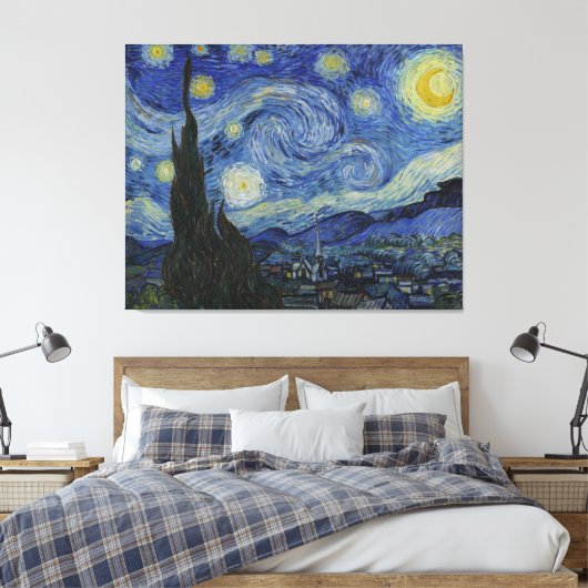 Van Gogh Sterrennacht Canvas Afdruk (Insitu (Slaapkamer))