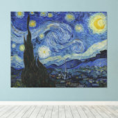 Van Gogh Sterrennacht Canvas Afdruk (Insitu (Houten vloer))