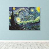 Van Gogh Sterrennacht Canvas Afdruk (Insitu (Houten vloer))