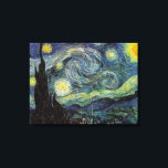 Van Gogh Sterrennacht Canvas Afdruk<br><div class="desc">Vincent Van Gogh Landschap en Zeegezicht Schilderijenreeks - Sterrenblauwe Nacht</div>