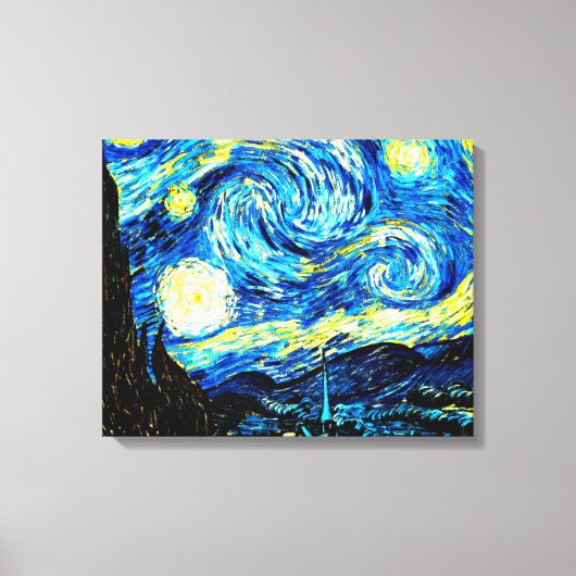 Van Gogh - Sterrennacht Canvas Afdruk (Voorkant)