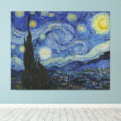 Van Gogh - Sterrennacht Canvas Print (Insitu (Houten vloer))