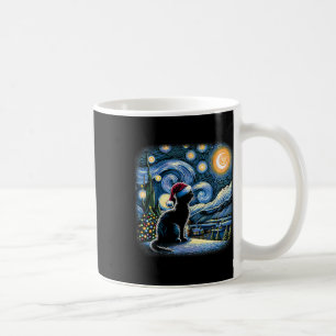 Van Gogh Sterrennacht Cat Funny Black Cat Christma Koffiemok