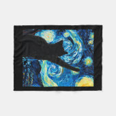Van Gogh Sterrennacht Cat Lover Kitten Fleece Deken (Voorkant (Horizontaal))