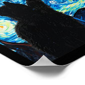 Van Gogh Sterrennacht Cat Lover Kitten Poster (Hoek)