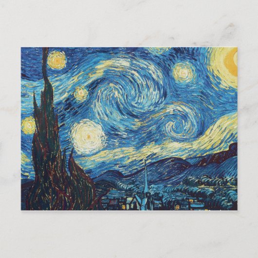 Van Gogh Sterrennacht Classic Impressionisme Kunst Briefkaart (Voorkant)
