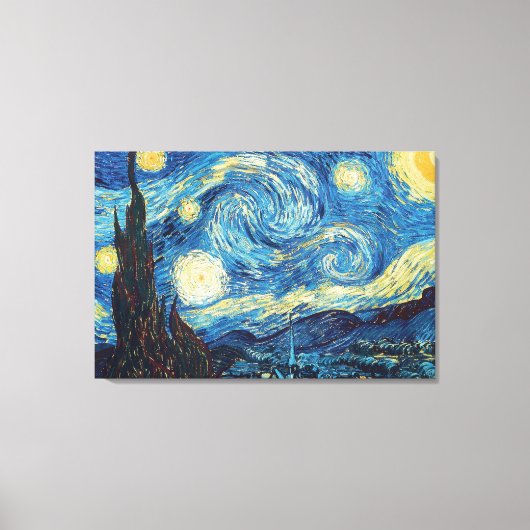 Van Gogh Sterrennacht Classic Impressionisme Kunst Canvas Afdruk (Voorkant)