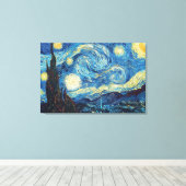 Van Gogh Sterrennacht Classic Impressionisme Kunst Canvas Afdruk (Insitu (Houten vloer))