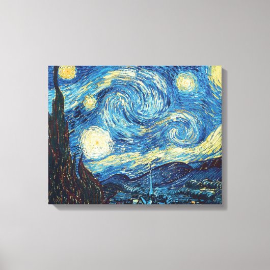 Van Gogh Sterrennacht Classic Impressionisme Kunst Canvas Afdruk (Voorkant)