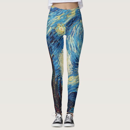 Van Gogh Sterrennacht Classic Impressionisme Kunst Leggings (Voorkant)
