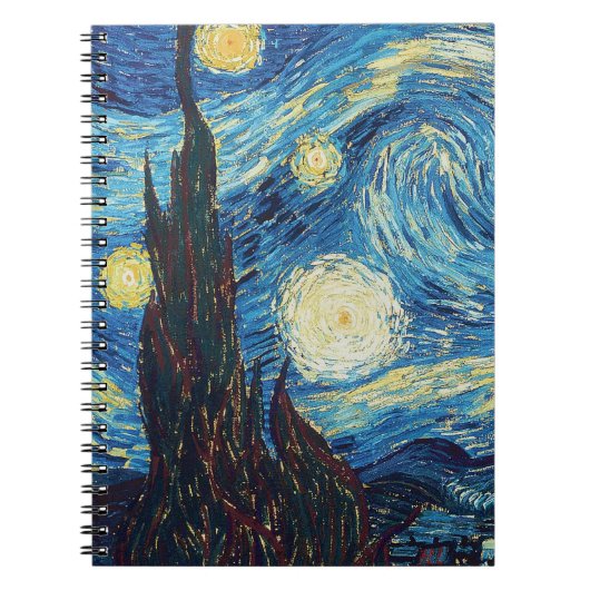 Van Gogh Sterrennacht Classic Impressionisme Kunst Notitieboek (Voorkant)