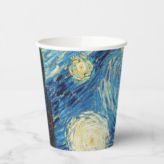 Van Gogh Sterrennacht Classic Impressionisme Kunst Papieren Bekers (Links)