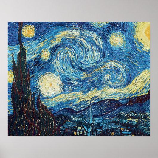 Van Gogh Sterrennacht Classic Impressionisme Kunst Poster (Voorkant)