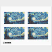 Van Gogh Sterrennacht Classic Impressionisme Kunst Rechthoekige Sticker (Vel)