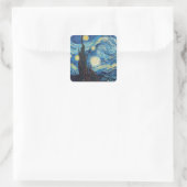 Van Gogh Sterrennacht Classic Impressionisme Kunst Vierkante Sticker (Tas)