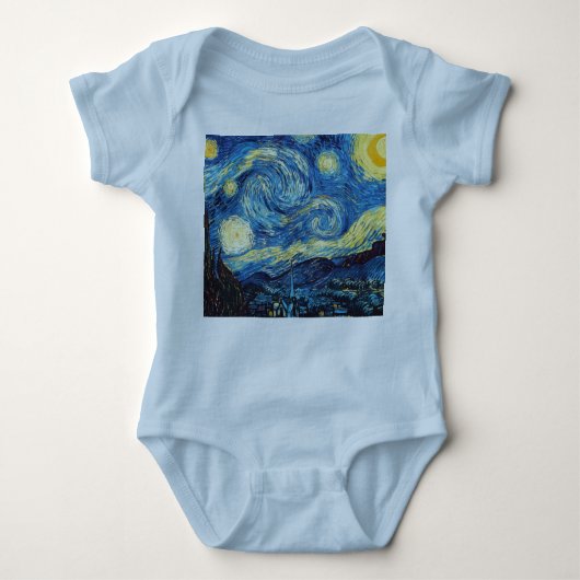 Van Gogh Sterrennacht Collage Baby shower Vintage Romper (Voorkant)