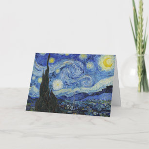 Van Gogh Sterrennacht Draaiende Lucht Blauw Kunst Kaart