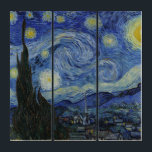 Van Gogh Sterrennacht Drieluik<br><div class="desc">Sterrennacht van Vincent Van Gogh, olie op canvas, 1889.</div>