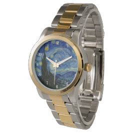 Van Gogh Sterrennacht Elegant Mannen Horloge