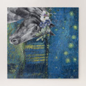 Van Gogh Sterrennacht en Black Horse Compilation Legpuzzel (Horizontaal)