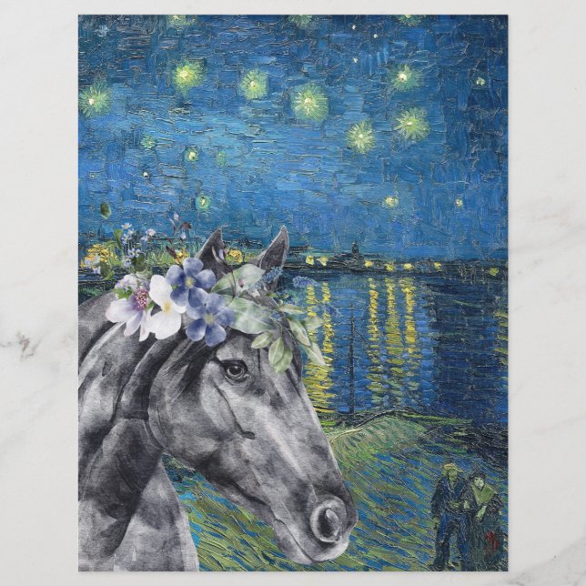 Van Gogh Sterrennacht en Black Horse Scrapbook (Voorkant)