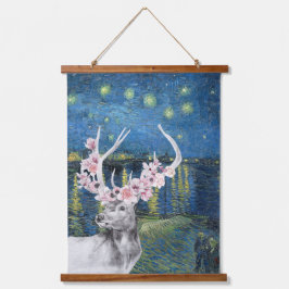 Van Gogh Sterrennacht en Bloemmetersamenstelling Hangend Wandkleed