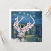 Van Gogh Sterrennacht en Bloemmetersamenstelling Kaart (Voorkant / Achterkant in situ)