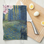 Van Gogh Sterrennacht en Herten Bloemencompilatie  Theedoek (Quarter Fold)