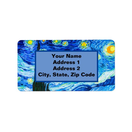 Van Gogh Sterrennacht Etiket (Voorkant)