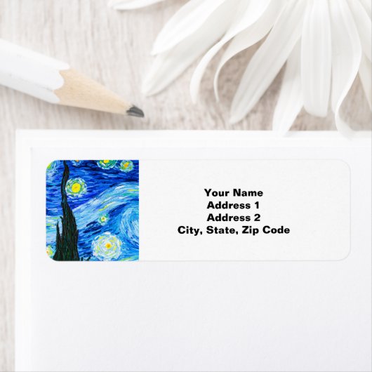 Van Gogh Sterrennacht Etiket (Insitu)
