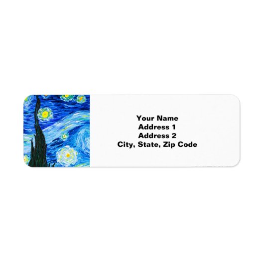 Van Gogh Sterrennacht Etiket (Voorkant)