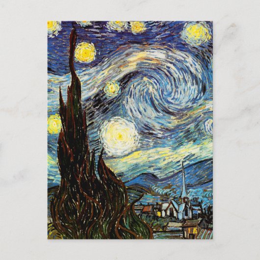 Van Gogh Sterrennacht Fine Art Briefkaart (Voorkant)