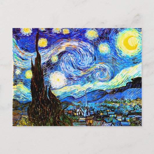Van Gogh Sterrennacht Fine Art Briefkaart (Voorkant)