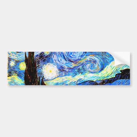 Van Gogh Sterrennacht Fine Art Bumpersticker (Voorkant)