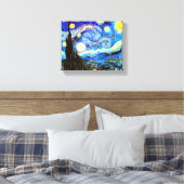 Van Gogh Sterrennacht Fine Art Canvas Afdruk (Insitu (Slaapkamer))