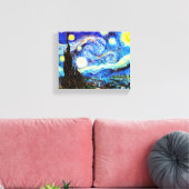 Van Gogh Sterrennacht Fine Art Canvas Afdruk (Insitu (Woonkamer))