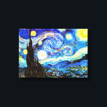 Van Gogh Sterrennacht Fine Art Canvas Afdruk<br><div class="desc">Sterrennacht,  het beroemdste schilderij van de Nederlandse Post-Impressionist,  Vincent van Gogh. Een eenzame cypersboom,  een slapend dorp,  en een hemel die met sterren zweeft.  retro schattige,  meisjes mooie populaire artistieke kleurrijke elegante natuur van het landschap Post-Impressionisme decoratief decor Christelijk inspirerend kunstschilderij.</div>
