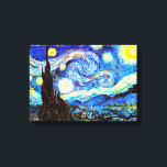 Van Gogh Sterrennacht Fine Art Canvas Afdruk<br><div class="desc">Sterrennacht, het beroemdste schilderij van de Nederlandse Post-Impressionist, Vincent van Gogh. Een eenzame cypersboom, een slapend dorp, en een hemel die met sterren zweeft. retro schattige, meisjes mooie populaire artistieke kleurrijke elegante natuur van het landschap Post-Impressionisme decoratief decor Christelijk inspirerend kunstschilderij.</div>