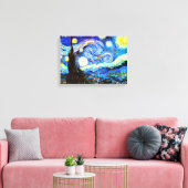 Van Gogh Sterrennacht Fine Art Canvas Afdruk (Insitu (Woonkamer))