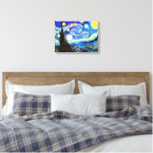 Van Gogh Sterrennacht Fine Art Canvas Afdruk (Insitu (Slaapkamer))