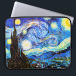 Van Gogh Sterrennacht Fine Art Laptop Sleeve<br><div class="desc">Sterrennacht,  het beroemdste schilderij van de Nederlandse Post-Impressionist,  Vincent van Gogh. Een eenzame cypersboom,  een slapend dorp,  en een hemel die met sterren zweeft.  retro schattige,  meisjes mooie populaire artistieke kleurrijke elegante natuur van het landschap Post-Impressionisme decoratief decor Christelijk inspirerend kunstschilderij.</div>