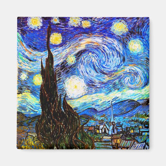 Van Gogh Sterrennacht Fine Art Magneet (Voorkant)